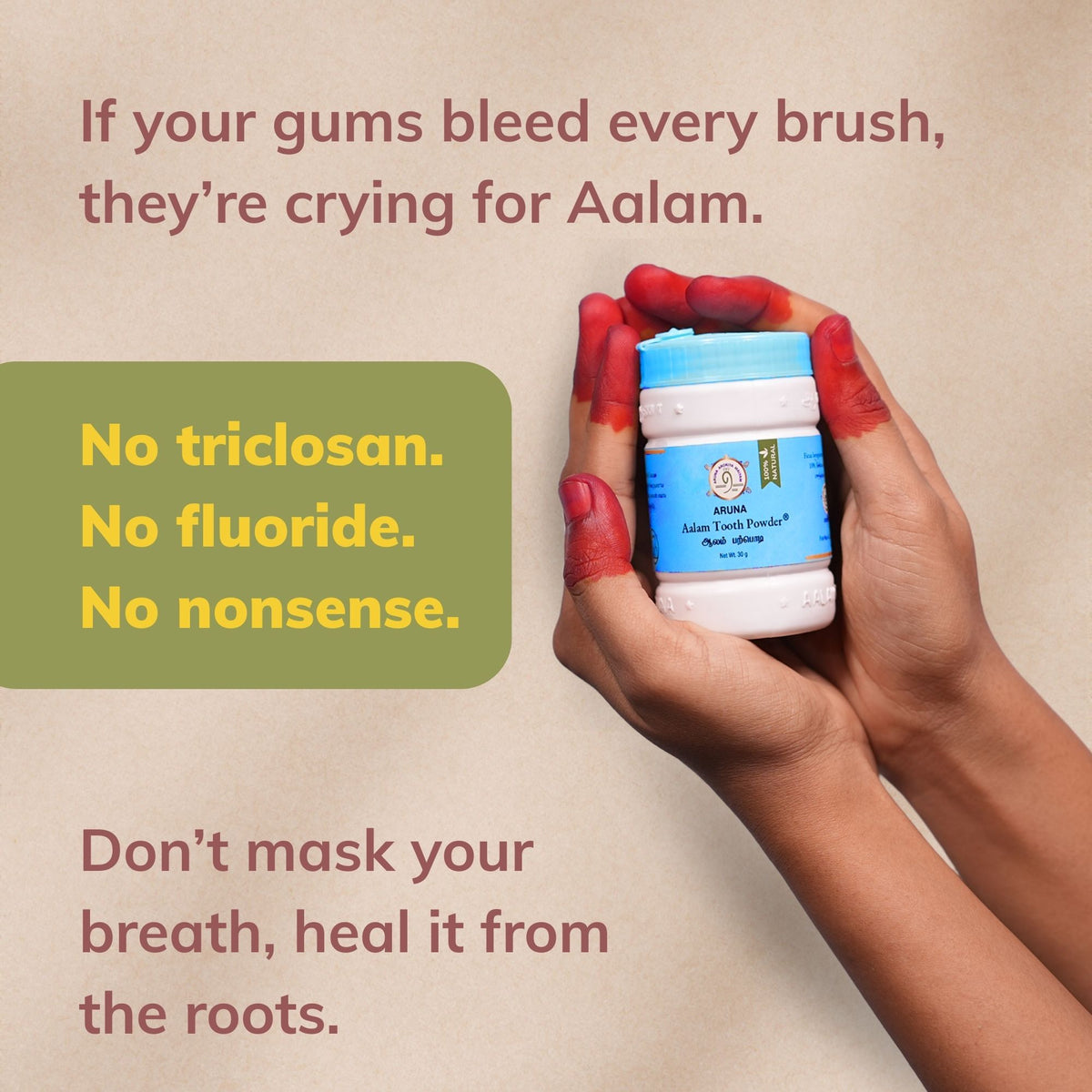 Aruna Aalam Tooth powder – Herbal Formula for Strong Permanent Teeth ...